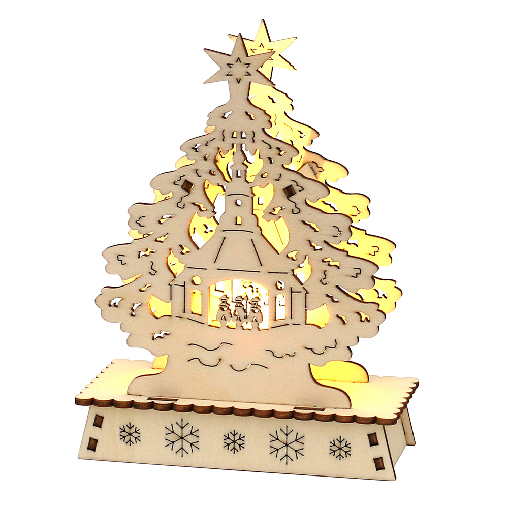 Holz Schwibbogen LED Weihnachtsbaum 6fach