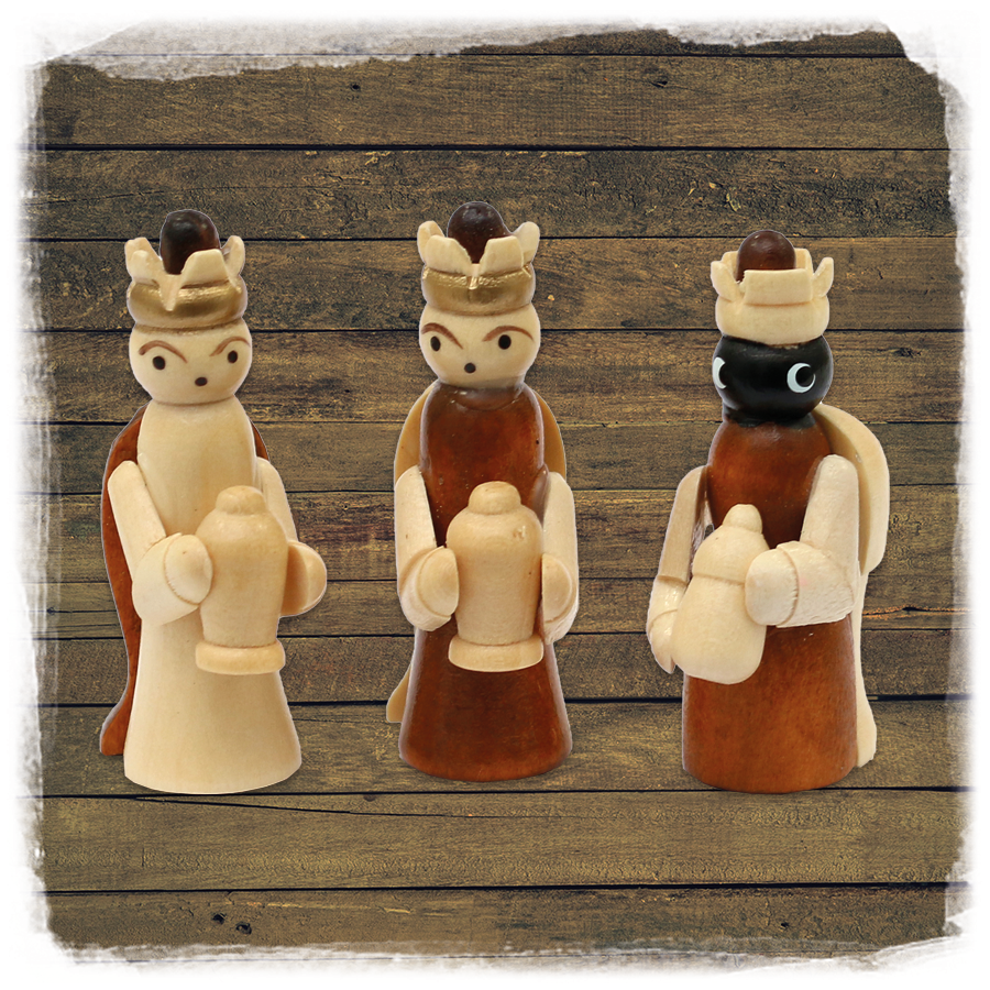 Holz ZB Krippefiguren 'Heilige Drei Könige' 3er 5cm