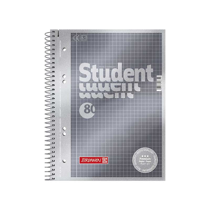 Collegebock A5 kariert  Premium  Brunnen