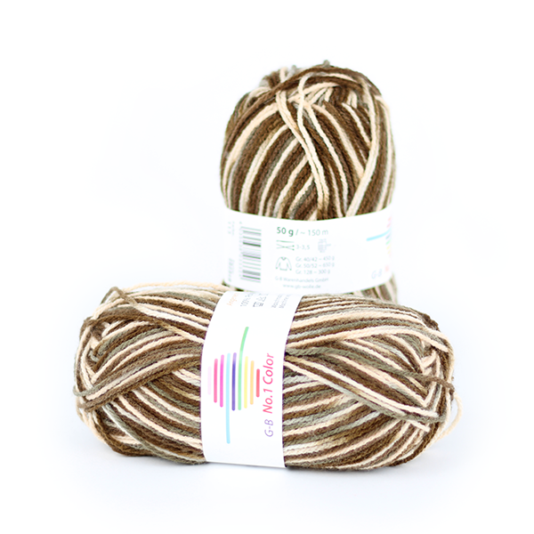 Strickwolle No.1 Color weiß-natur-taupe-braun 113 