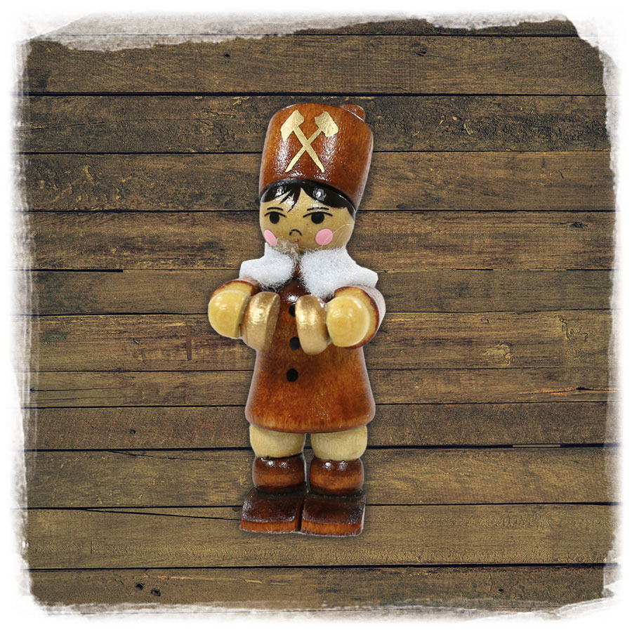 Holz ZB Figur Bergmann Musikant mit Becken