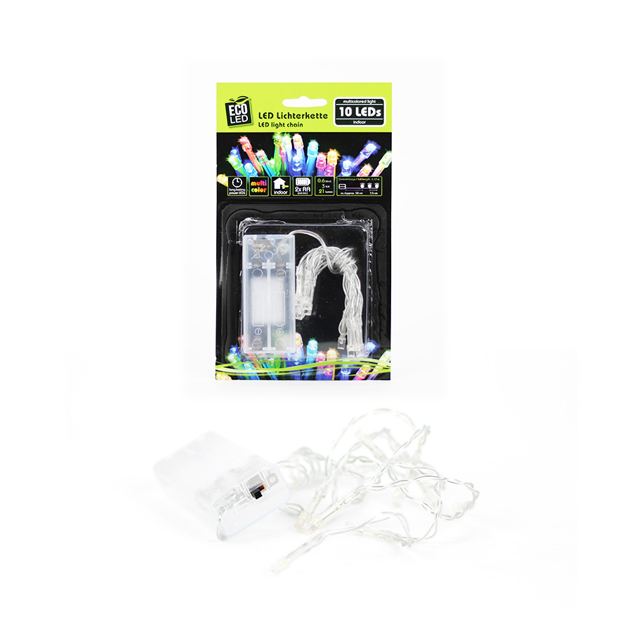 Lichterkette 10 LED bunt transp.Kabel  NOOR