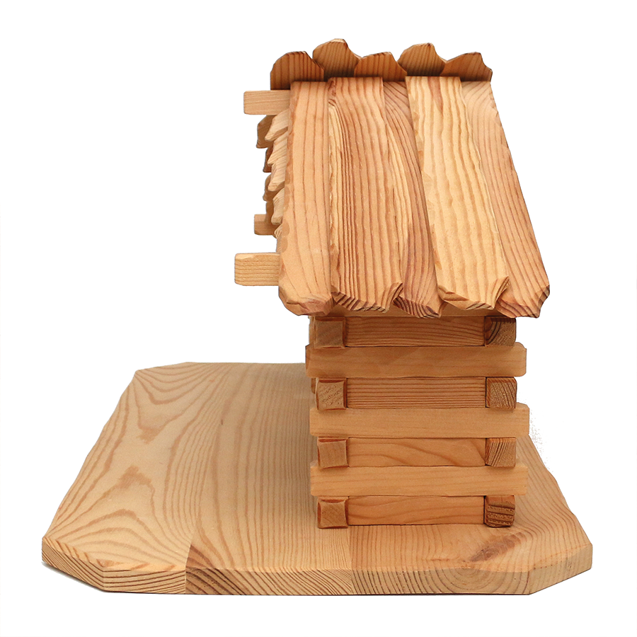 Holz ZB Krippe Stall geschnitzt leer groß natur 33cm
