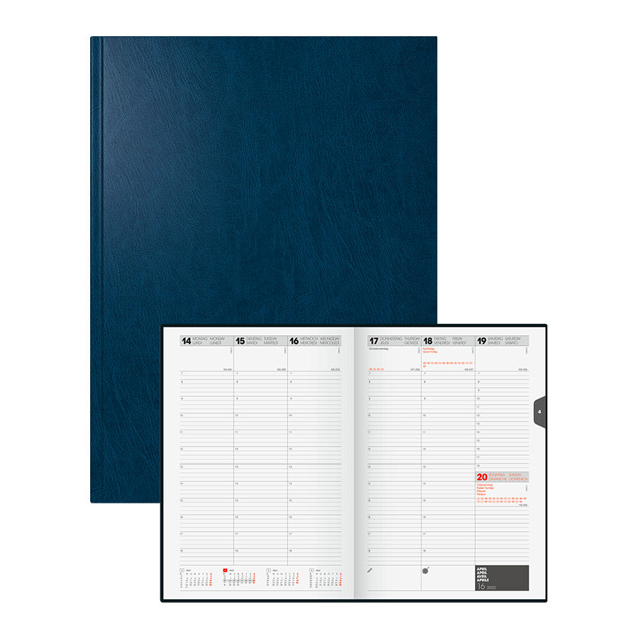 Kalender Buch - Wochenkalender Miradur blau 17x24cm 