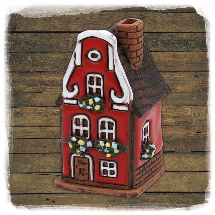 Keramik Räucherhaus Stadthaus 4fach