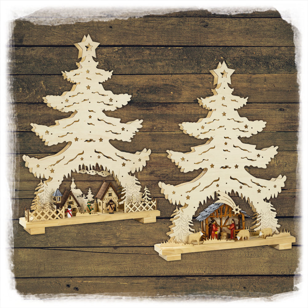 Holz Schwibbogen LED14 Tannenbaum Schulte