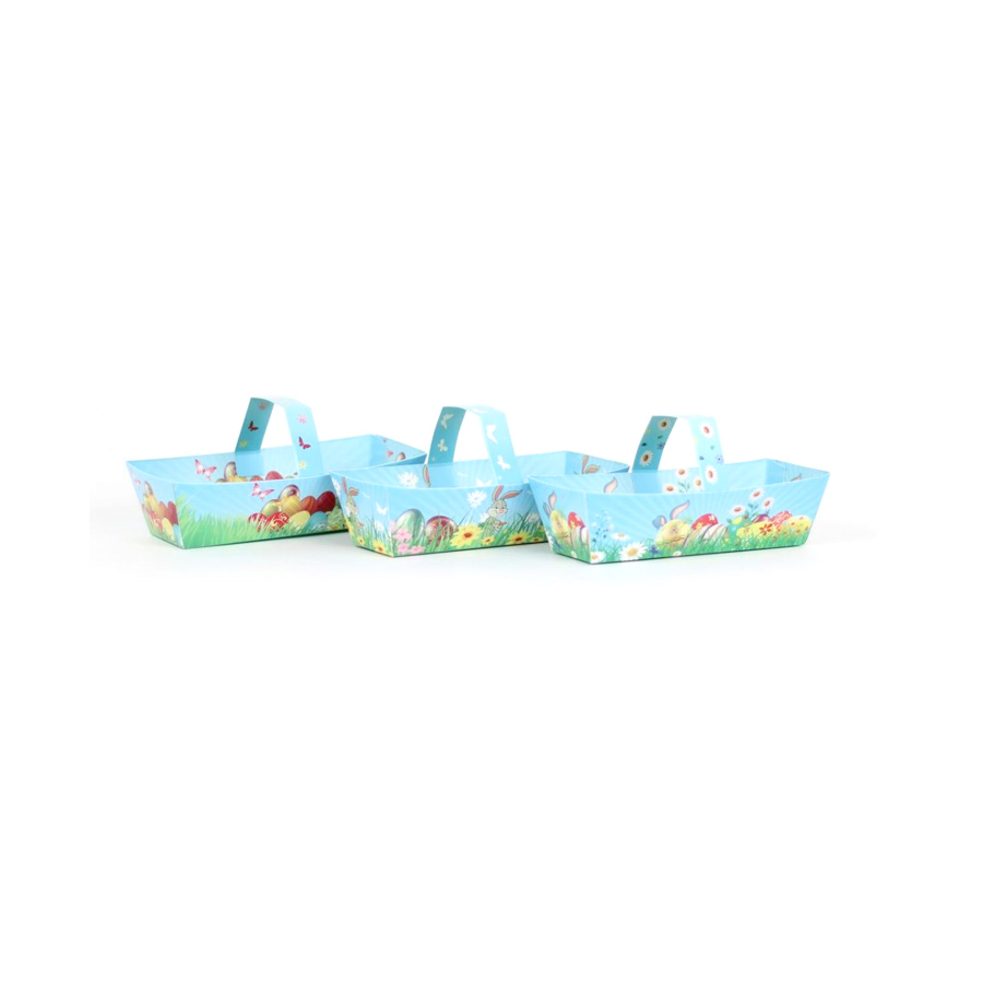 Osterkorb Pappe mit Henkel 15x6x7,5cm NOOR