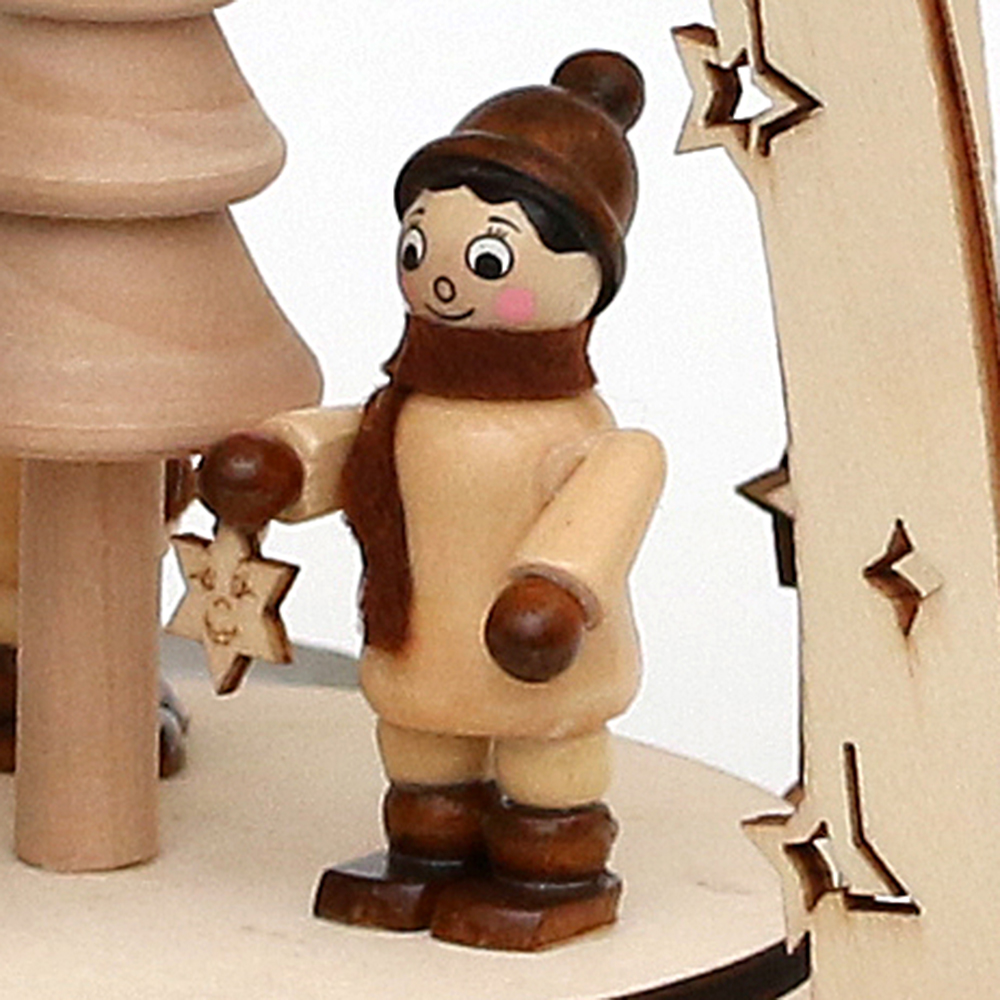Holz Pyramide 3 Winterkinder 21cm Sigro