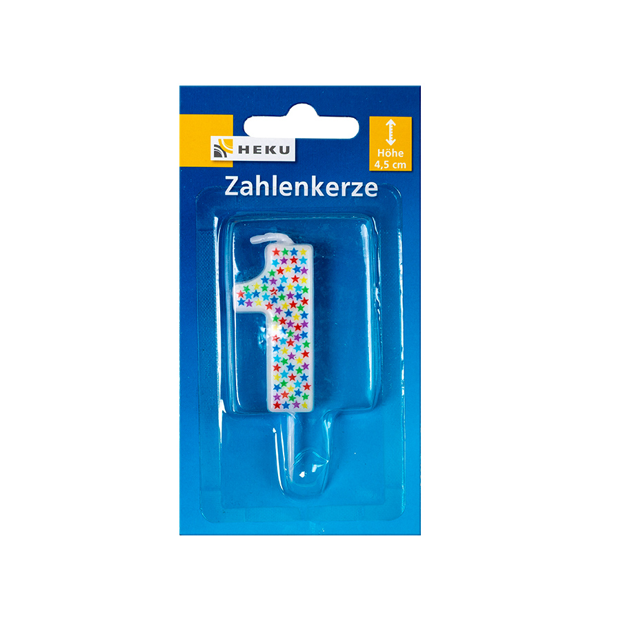 Kerze Zahl 1 mit Spieß