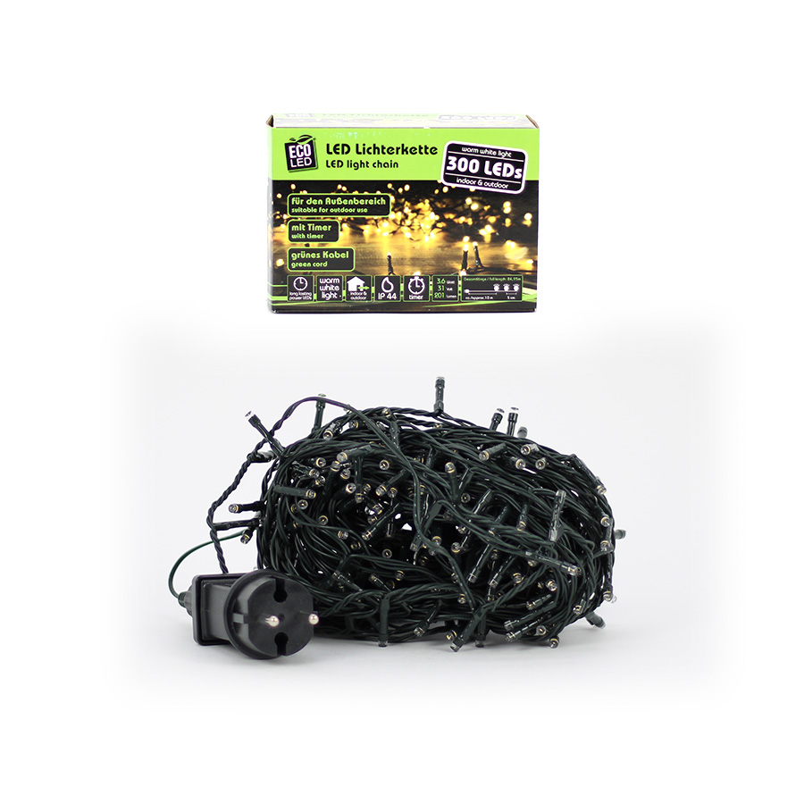 Lichterkette 300 LED ww Außen Timer Noor