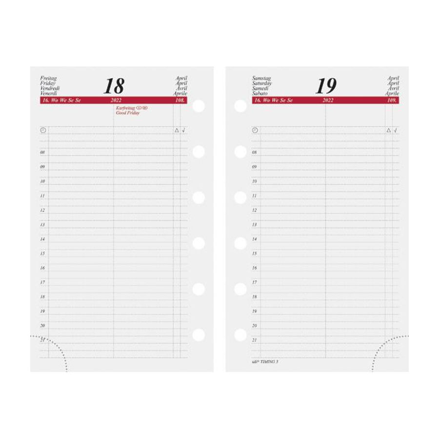 Kalender Tageskalender-Ersatzkalender Rido T3 7,6x12,7cm