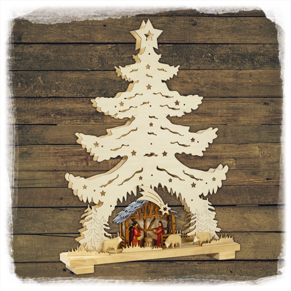 Holz Schwibbogen LED14 Tannenbaum Schulte