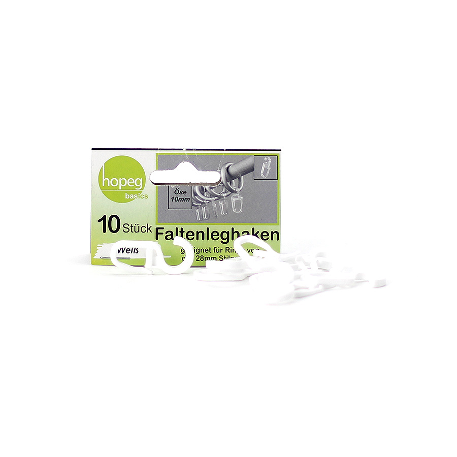 Gardinen Faltenleghaken 10er weiß 28mm