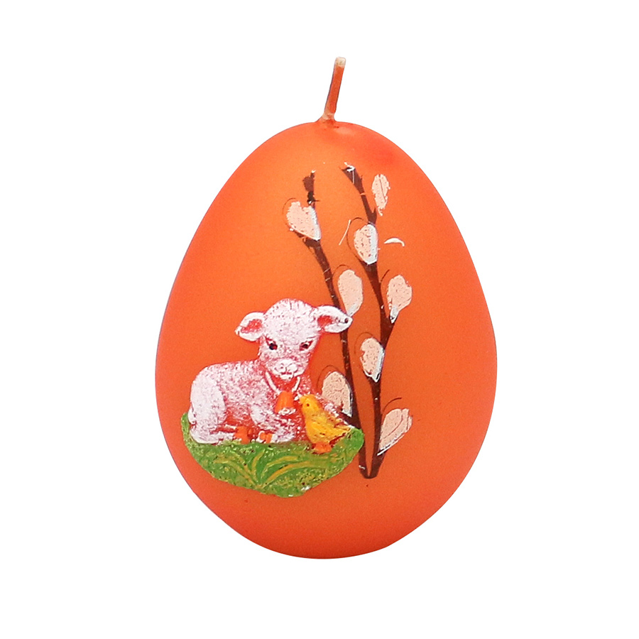 Kerze Osterei  6cm Motiv auf Eipalette