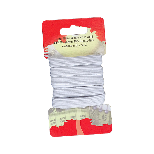Gu-Litze 10mm/3m-Karte weiß