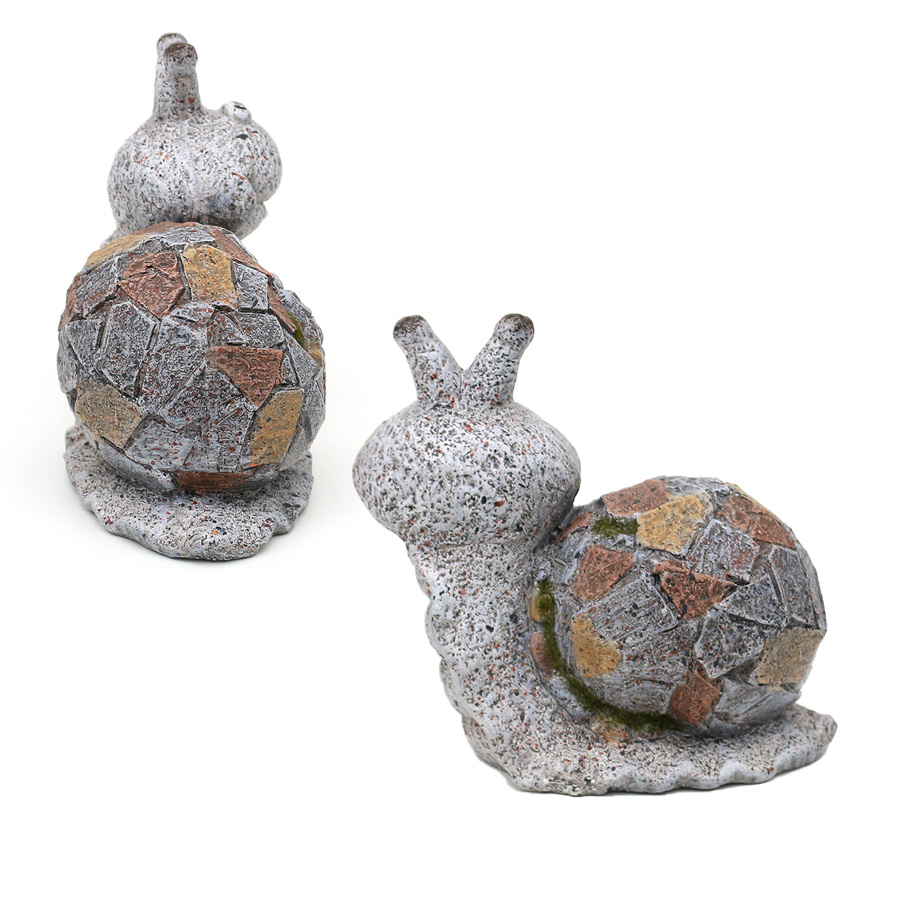 Keramik Schnecke steingrau 