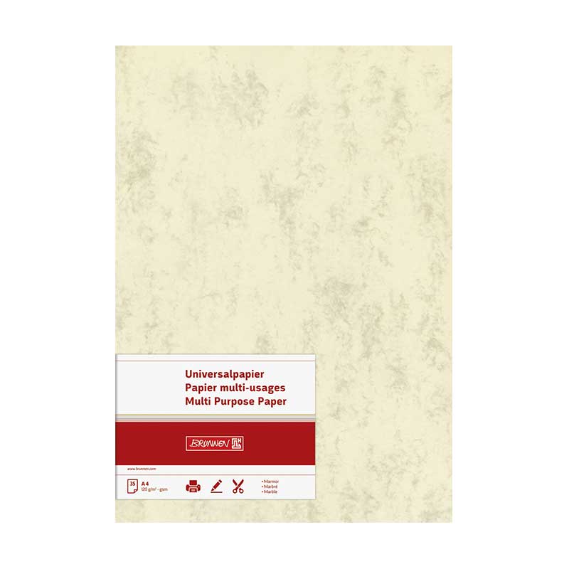 Universalpapier Marmor A4 35 Blatt 120g  Brunnen