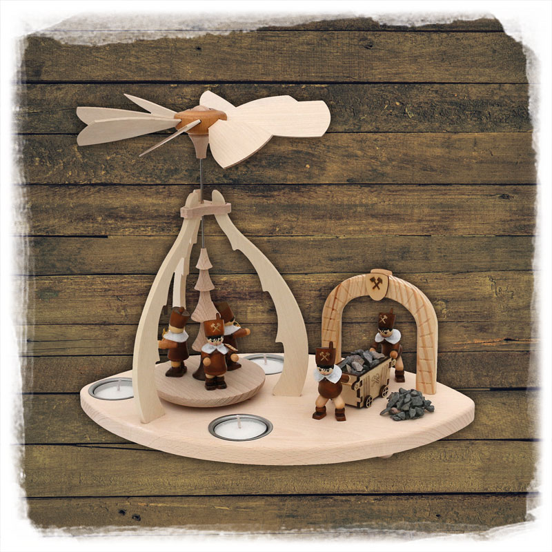 Holz Tischpyramide Bergleute-Stollen Sigro