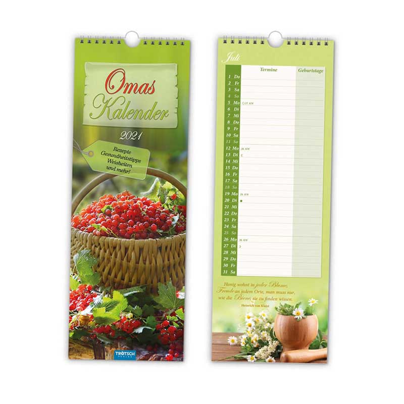 Kalender Wand OMA Streifen