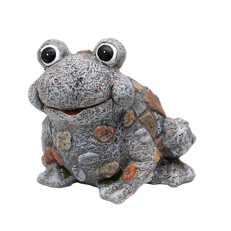 Keramik Frosch steingrau 