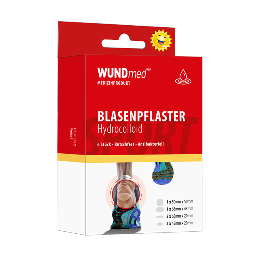Pflaster für Blasen transp. 6 Stück  4 Größen Sport