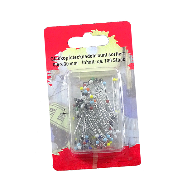 Glaskopfstecknadel Inh. 100 Stk