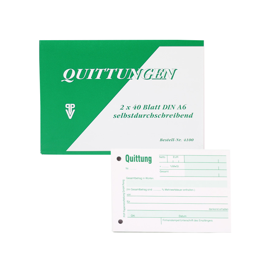 Quittungsblock 2x40 Blatt DIN A6