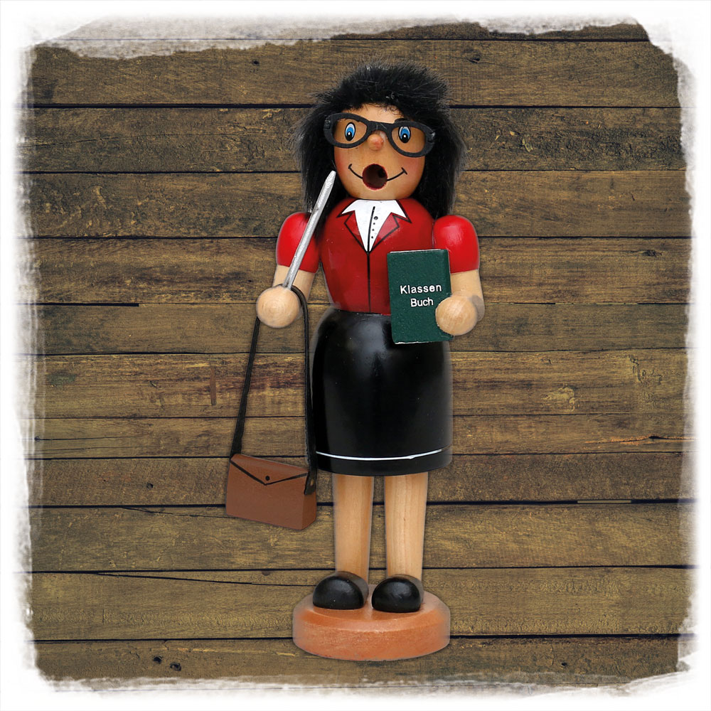 Holz Räuchermann Lehrerin 19cm Sigro
