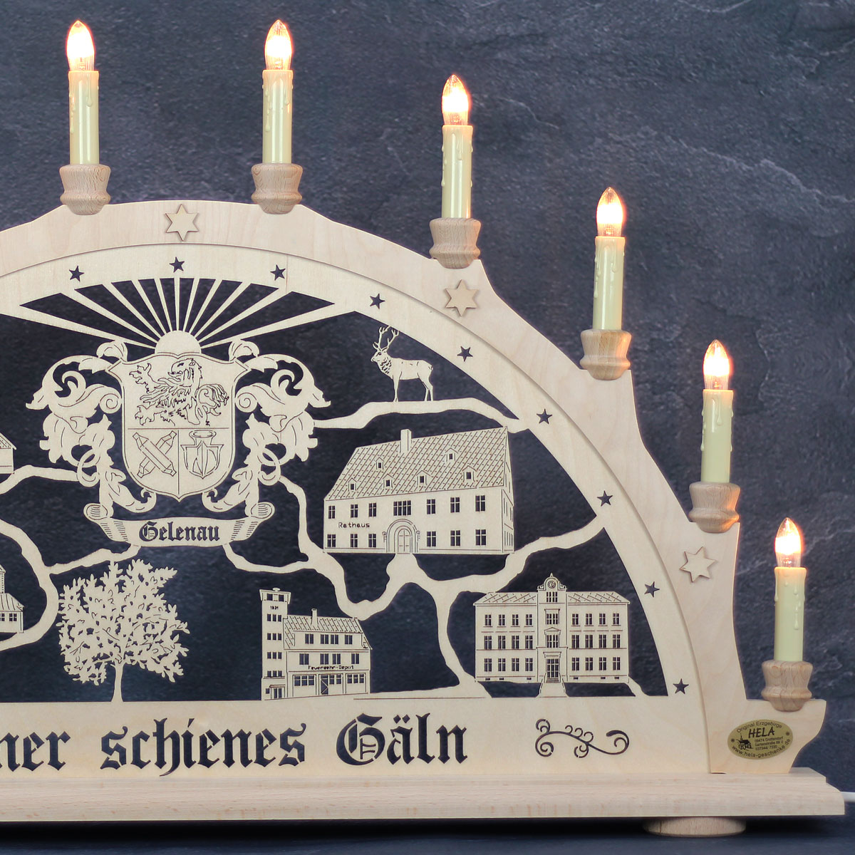 Erzgeb. Schwibbogen 10flg. Gelenau W-HL4082