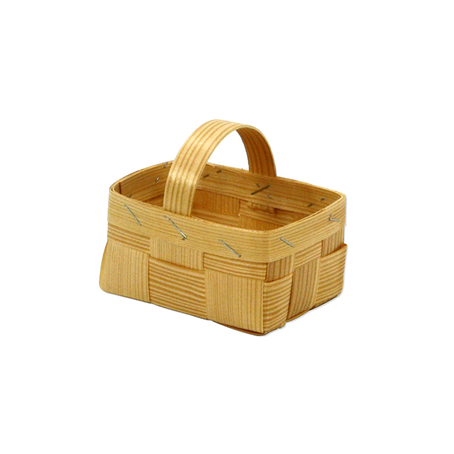 Osterkorb Span 9cm natur Henkel eckig