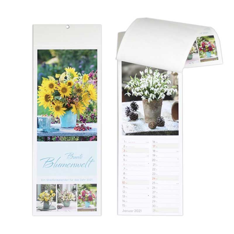 Kalender Postkarte Blumenstrauß 12x34cm H&B