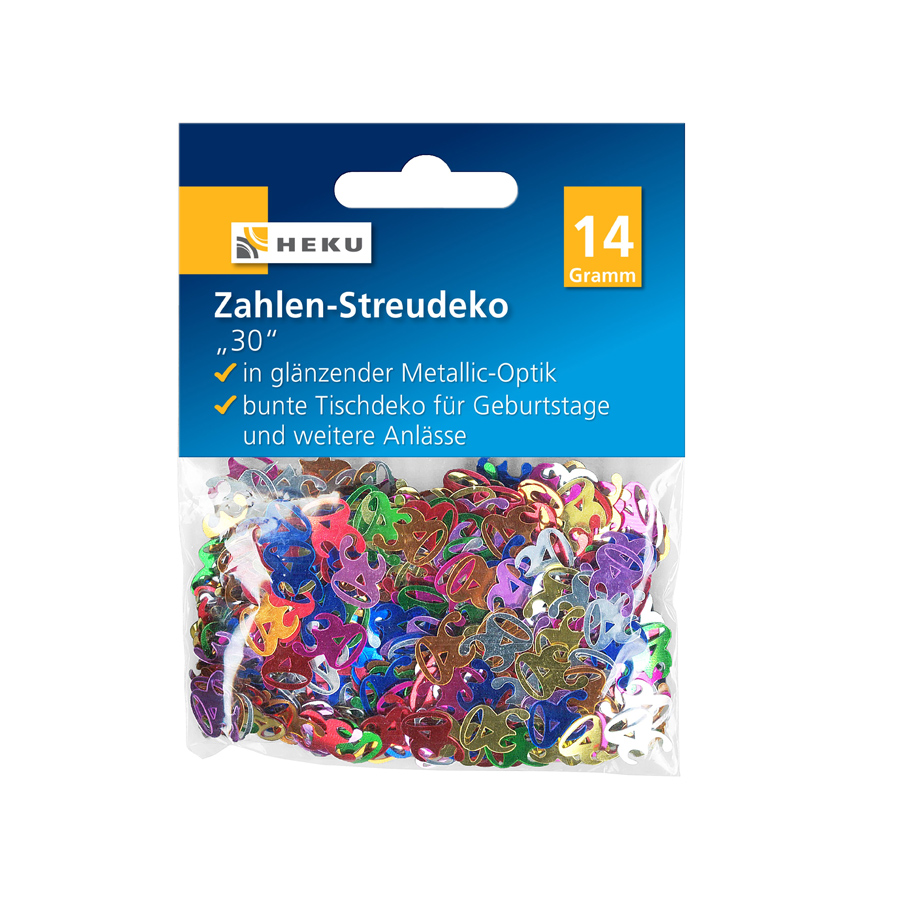 Streudeko  Zahlen 30 bunt 14g HEKU
