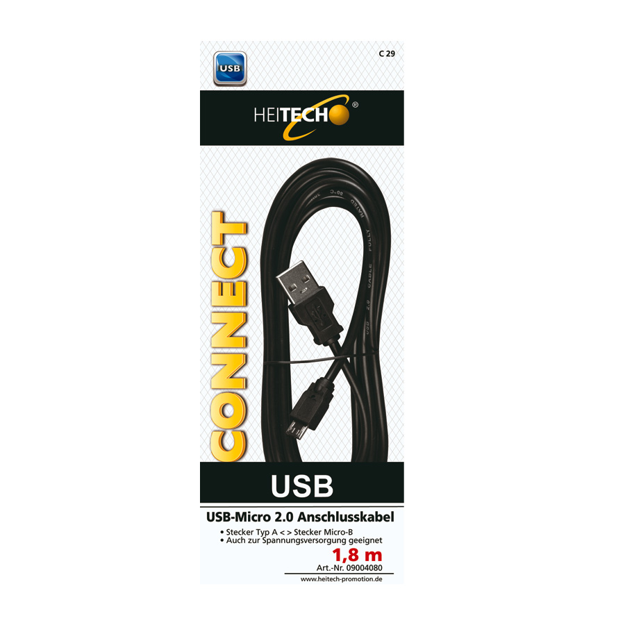 USB 2.0 Verbindungskabel 1,8m Micro-B