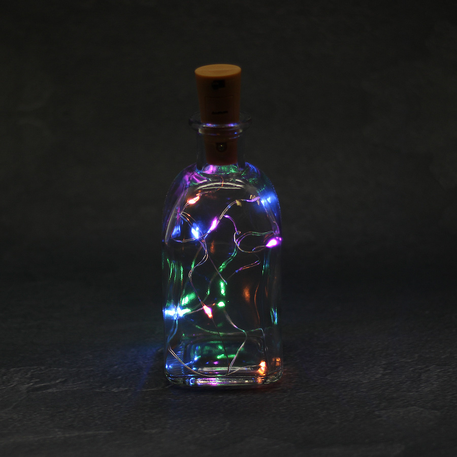 LED Flaschenkorken mit 10er bunt Lichterkette