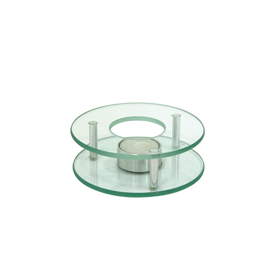 Stövchen Chrom/Glas 125 mm rund