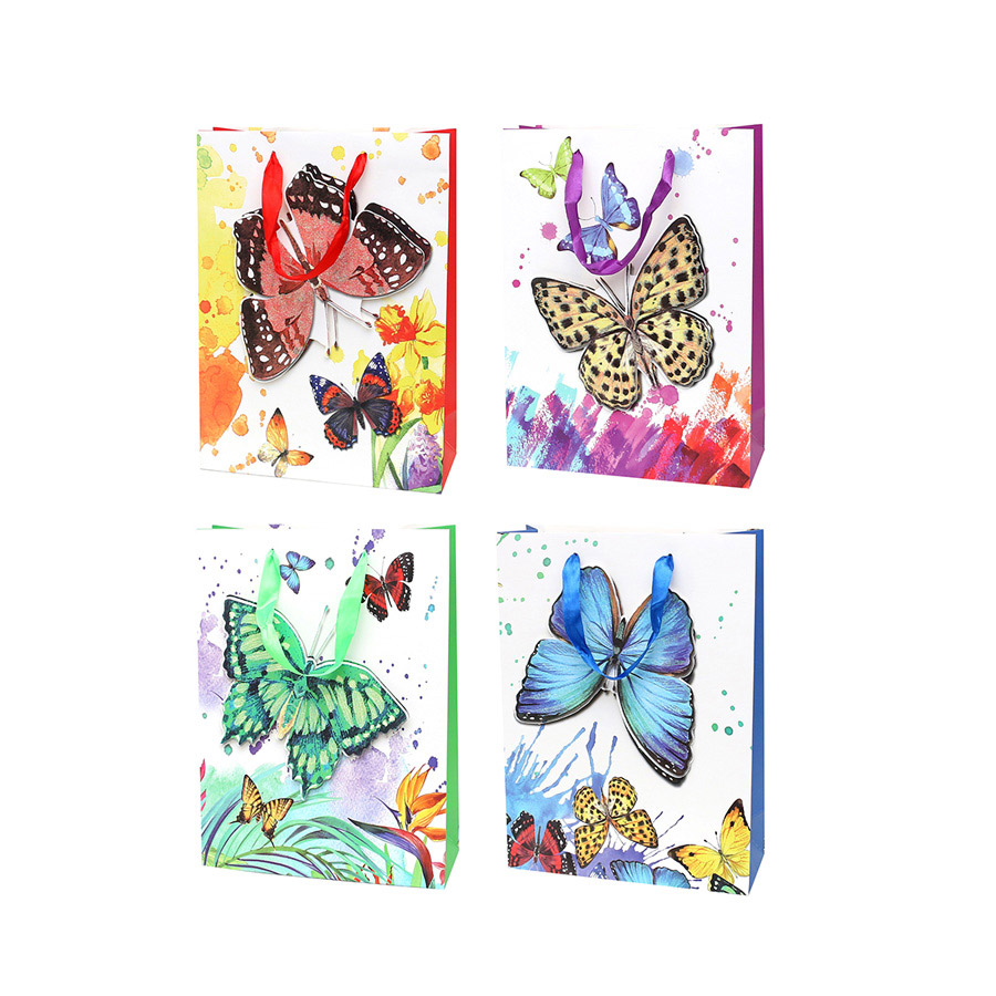 Geschenktüte groß Schmetterling Glitter