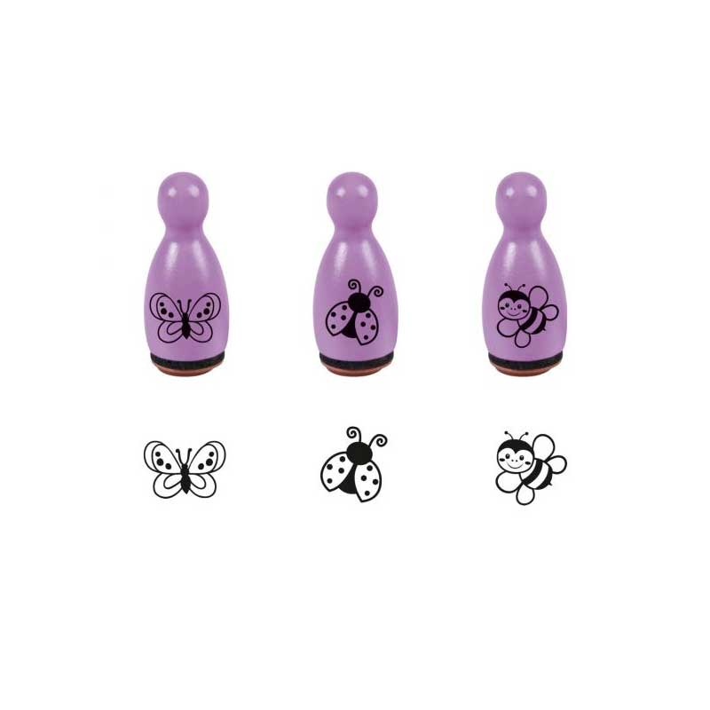 Stempel Mini 3er Käfer-Biene-Schmetterling Brunnen