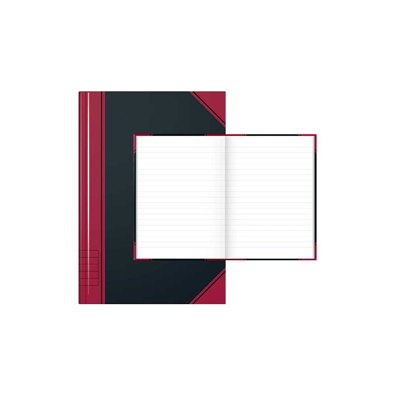 Notitzbuch A7 liniert schw/rot  Brunnen