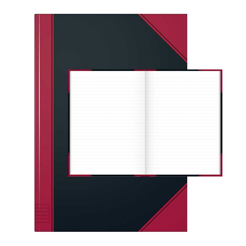 Notitzbuch A4 liniert schw/rot  Brunnen