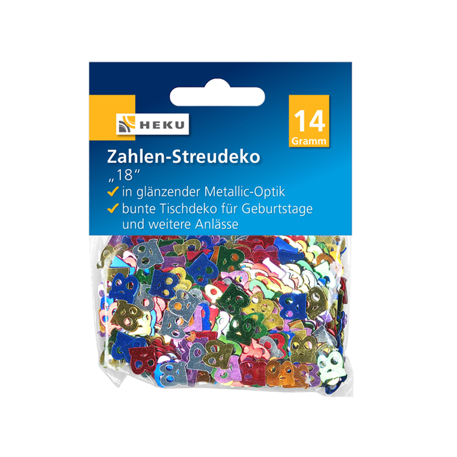 Streudeko  Zahlen 18 bunt 14g  HEKU