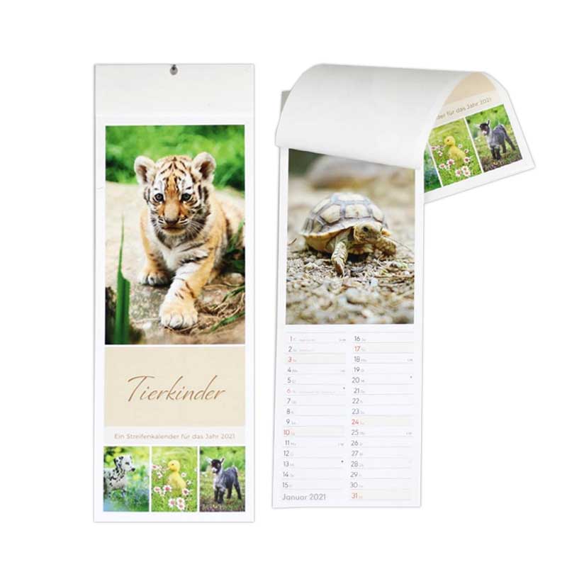 Kalender Postkarte Tierkinder 12x34cm H&B