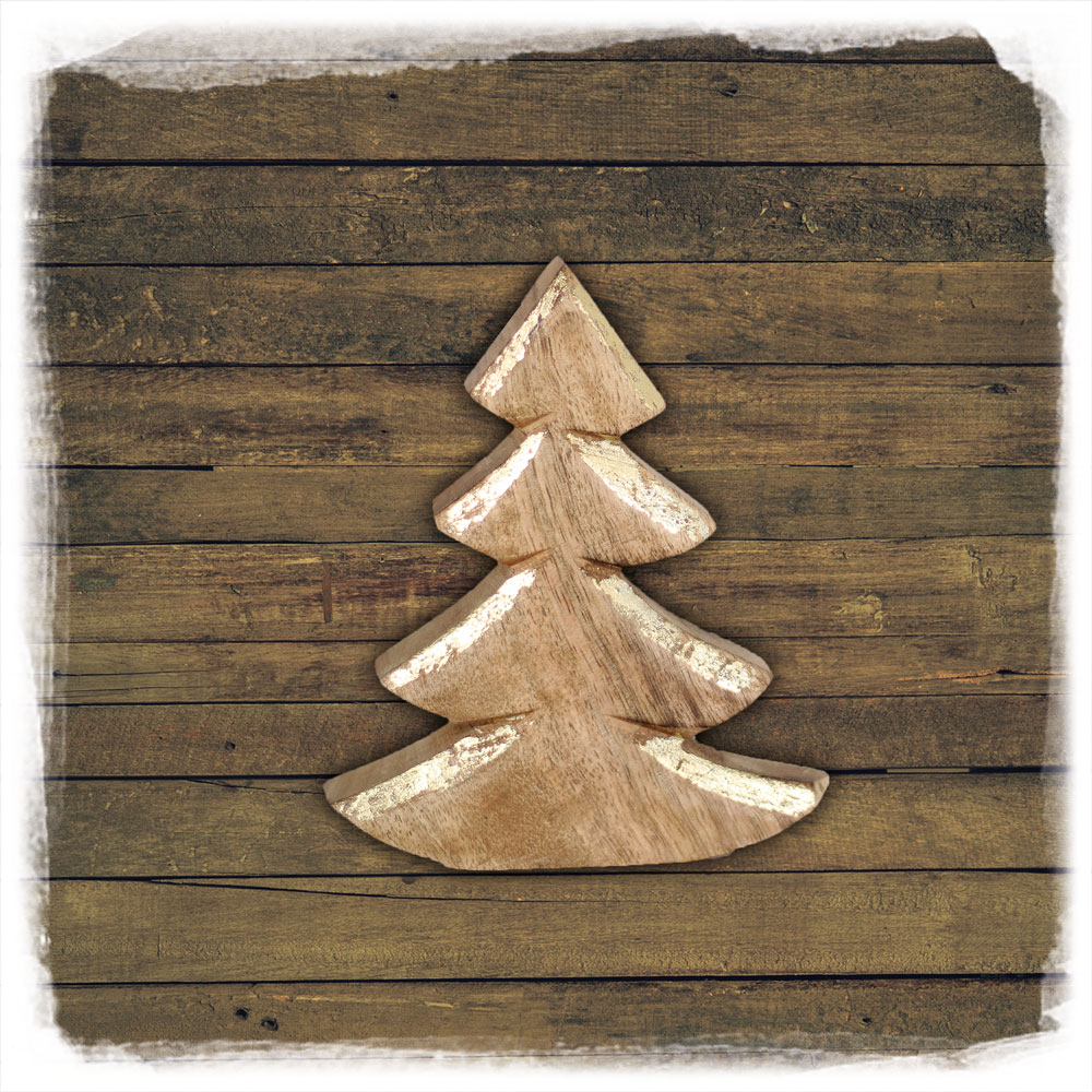 Holz Tannenbaum Goldseite S Mangoholz Noor