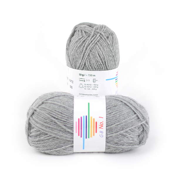 Strickwolle No.1 hellgrau 1450