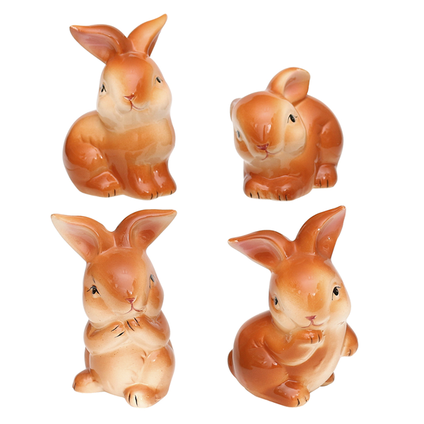 Porzellan Hase braun 12cm 4fach