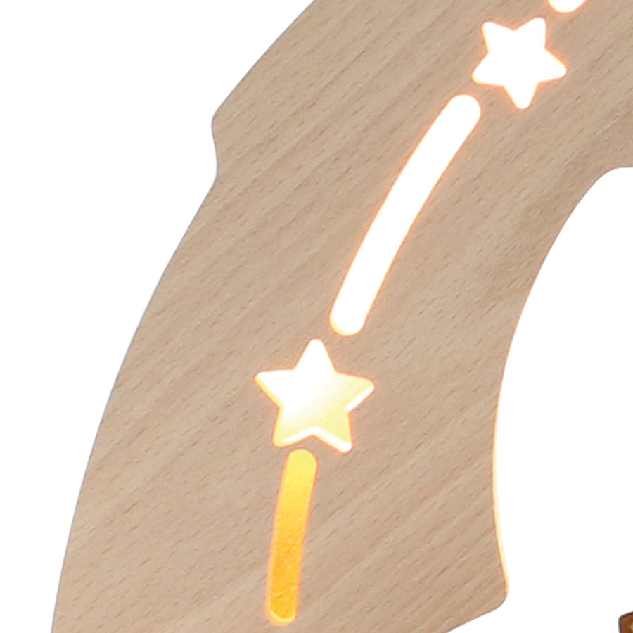 Holz Schwibbogen Seiffener Kirche Häuser LED Sigro